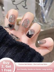 MONLEYTA | Handmade Nail Art Patchs Short And Long Wearing False Nails Premium Feel Autumn Winter Collection Manicure Finished Product