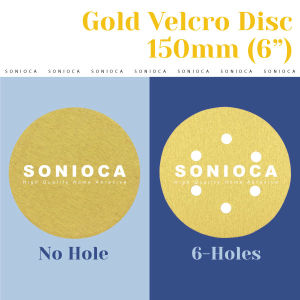 [Ready Stock] Gold Yellow Velcro Sanding Disc Sandpaper Disc 150mm / 6 Inch 6" plain disc 6 holes sand disc