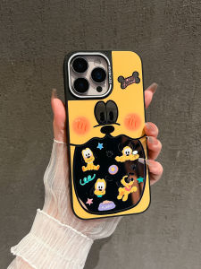 Disney Totoro iPhone 16 pro Max Case Black Edge Mirror Surface Anti-Fall Cute Cartoon Design Magnetic Attraction Compatible with Apple 15 pro