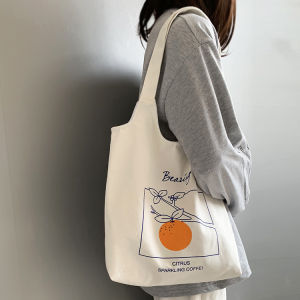 Canvas Tote Bag Women Artistic Japanese Style University Student Class Simple Eco-friendly Postgraduate Single Shoulder Large Capacity Handbag