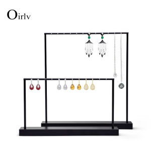 Oirlv DIY เครื่องประดับสร้อยคอต่างหูแสดงการจัดเก็บข้อมูลผู้ถือจัดยืนชั้นวางโลหะ JS024