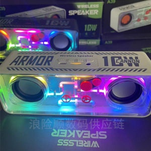 Transparent Mecha Small-Sized Gun Bluetooth Speaker Wireless Outdoor Car Subwoofer Mobile Phone Computer Audio Gifts for Boys