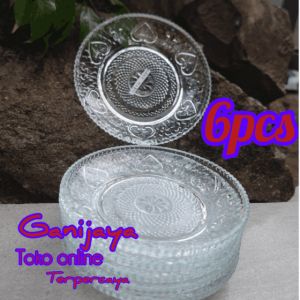 paling murah!!!tatakan gelas kaca tebal 6pcs/piring kecil pisin
