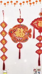 Gantungan Dekorasi Dinding Sincia Imlek CNY Rezeki Motif FU/HOK
