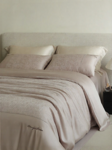 NELA HOME | Luxurious Jacquard Embroidered Tencel Bed 4-Piece Set Cooling