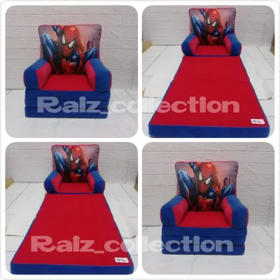 sofa lipat anak (3 lipat) spiderman/sofabed maksimal usia 3-4th