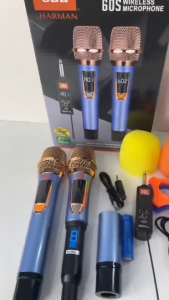 JBL 60S Dual Wireless Microphone Professional UHF Handheld with Built-In Rechargeable Battery (Complete Accessories in the box)