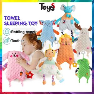 Toys Comfort-Feel Soothing Pillow & Teething Rattle Plush for Babies 0-3 Years