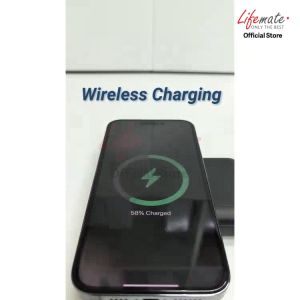 [Ready Stock] Wireless Power Bank with built-in Cables (10000 mah) -  Fast Charge 22.5W Wireless 15W