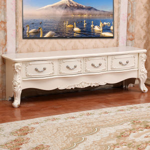Living Room Furniture European-Style Multi-Drawer TV Cabinet Small Apartment Carved TV Stand Floor Cabinet Modern Minimalist Low Cabinet