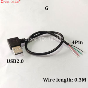 ChengHaoRan 1PC Right Angled 90 Degree Male Bend USB 2.0 Type-C 2Pin 4Pin DIY Power Data Charging Cable L Type