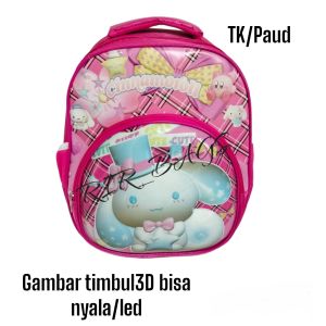 Tas sekolah anak perempuan TK/tas anak karakter lucu/tas anak murah/tas anak terlaris/tas anak embos LED/tas anak/ransel anak