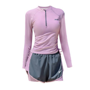 XTEP | Conservative Split Long Sleeve Swimsuit for Women