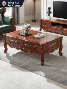 European Style Solid Wood Coffee Table 1.5m