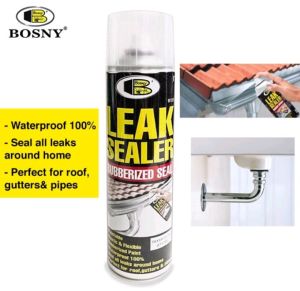 BOSNY LEAK SEALER RUBBERIZED SEAL CLEAR SPRAY ELASTIC FLEXIBLE WATERPROOF B125 600 CC ORIGINAL
