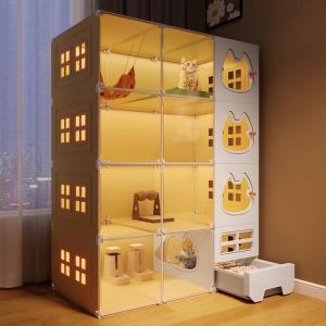LIWAN | Apartment Style Large Capacity Cat Cage with Litter Box