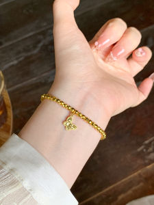 New Chinese Style Gold Dust Butterfly Bracelet Womens Luxury Minimalist Elegant Hand Chain Bracelet Fashion Jewelry