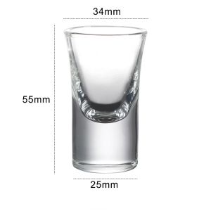 Bộ 6 Ly Thủy Tinh Trong Suốt 15ml Đáy Dày Thân Thiện Với Môi Trường Hình Viên Đạn Tròn Ly Rượu Nhỏ Dùng Uống Rượu Mạnh Rượu Vang