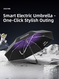 RIQUANSHI | Thickened Black Glue Umbrella Intelligent Electric Sunshade Umbrella Womens Dual-use UV Protection Automatic Mens Windproof
