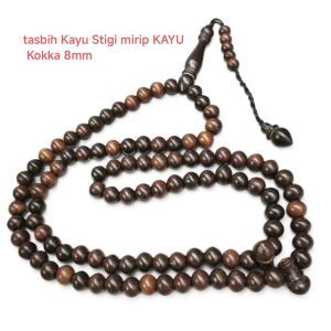 Tasbih Kayu Stigi mirip KAYU Kokka 8mm dan tasbih Kayu Stigi ghisti 6mm