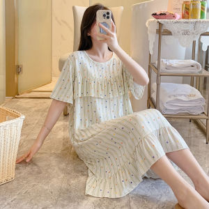 KASIHAN | Bamboo Cotton Nightgown For Middle-aged Women