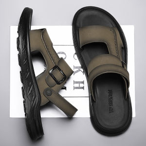 Casual Sports Mens Sandals Summer Outdoor Anti-slip Driving Beach Shoes Business Slippers Breathable Slip-On Rubber Sole