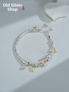 WU YUE JEWELRY | Half Bangle Half Chain New Chinese Style Butterfly Bracelet
