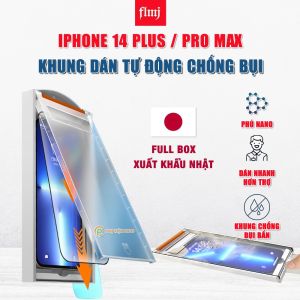 Kính cường lực Iphone 14 Pro Max có khung chống bụi thế hệ mới chính hãng FLMJ