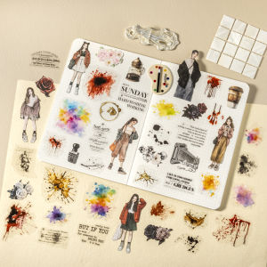 48pcs Scrapbook Set Stickers and Decorative Paper kit DIY Scrapbooking Diary Photo Album Collage Material Craft Supplies