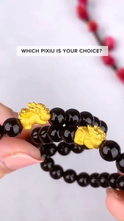 HABIB Pixiu 999/24K Gold with Black Onyx Bracelet Lucky Baby Pixiu