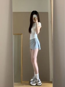 ชุดกีฬาลำลองสองชิ้นสำหรับผู้หญิง ชุดกระชับสัดส่วน แฟชั่นฤดูร้อน ชุดกระชับสัดส่วน เอวสูง แขนสั้น คอตั้ง