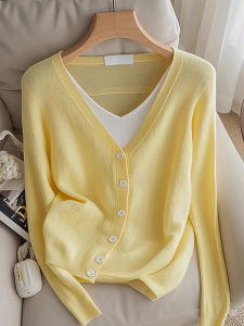 Áo Len Dệt Kim Hai Mảnh Thời Trang Cao Cấp Phong Cách Hàn Quốc Thiết Kế Thanh Lịch Ôm Vừa Vặn Mùa Thu 2025 Áo Len Cổ Tròn Dài Tay