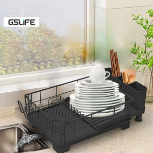 GSlife🔥🔥【Installation Free】Dish Drying Rack Kitchen Dish Drainer Carbon Steel Kitchen Storage Rack