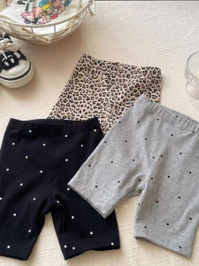Breathable Ice Silk Polka Dot Elastic Shorts for Girls