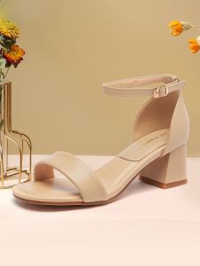 แมลงปอสีแดง ผู้หญิง ฤดูร้อน รองเท้าแตะส้นสูงเปิดนิ้วเท้า ทันสมัย ส้นกว้าง หลากหลาย สายคล้อง ดีไซน์ เหมาะสําหรับสวมใส่ทุกวัน