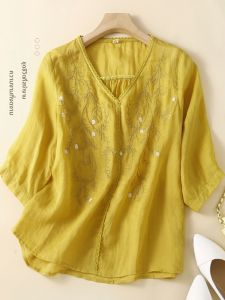 Moxueer | Áo Blouse Che Bụng Thanh Lịch Thời Trang 3/4 T Tay