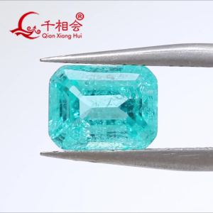 Synthetic Neon Blue Paraiba YAG AGL Certificate Emerald Shape Loose Stone Yttrium Aluminium Garnet With Inclusions DIY Accessories for Jewelry Making