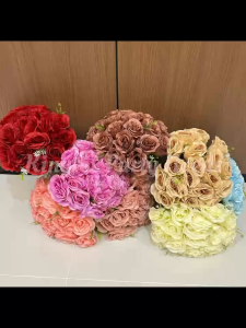 18 Heads Rose Bouquet Artificial Flowers Brides Bouquet High Quality Romantic Rose For Home Wedding Decorative