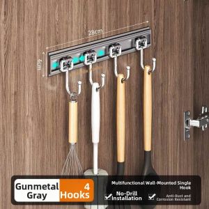 NAIFUNA | No-Drill Kitchen Hook Cabinet Organizer Sliding Rail