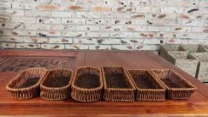 YEGBONG | Khay Đựng Đồ Bằng Mây Giả Dệt Tay Hàng Ngày Chống Thấm Nước Chống Dầu Mỡ Dùng Cho Phòng Tắm Mỹ Phẩm Gia Vị Nhà Bếp & Đồ Ăn Vặt