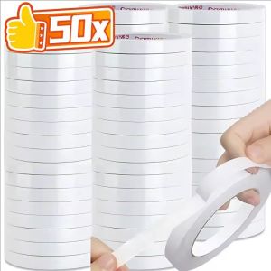10/30/50Roll Strong Adhesive Double Sided Tape / White Ultra Thin Adhesive Tapes / Hand Tearing Double-sided Tape / Double-sided Tape Office Supplies