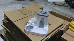 2-in-1 Set Automatic Pet Feeder Tray Water & Food Bekas Makanan Kucing Besar Dog Cat Bowl Tray Feeding