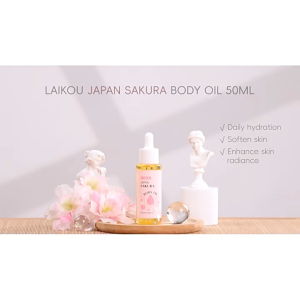 LAIKOU Japan Sakura Body Oil Body Serum Deep Moisturizing Enhance Radiance Elasticity Reduce Dullness 50ml