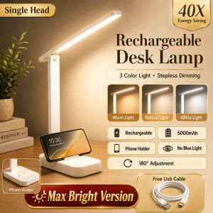 AIMO Desk lamp Chargeable Lamp 3 Color Stepless Dimmable table Desk Touch Foldable Table Lamp Bedside Reading Eye Protection Night Light USB Chargeable