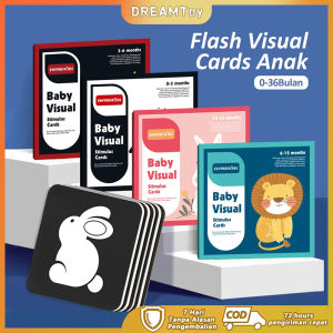 DREAMToy 0-36 Month Mainan Kartu Stimulasi Visual Bayi Flashcard bayi Hitam Putih Dan Kontras Tinggi