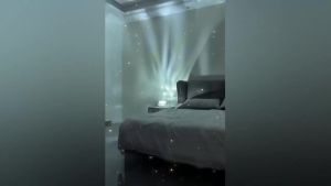 RGB Color Dynamic Aurora Projector Night Light Bedroom Ambient Lamp Xmas New Year Decoration Table Lamp Festival Gifts