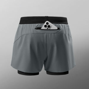 Running Shorts Mens Quick-Drying Sports Three Points Pant Belt Lining Fitness Marathon Track and Field Training Pants Handphone-Friendly