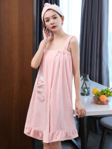 Ultra Absorbent Bath Towel And Hair Cap Set Bath Robe Style Womens New 2025 Bathrobe Wrap Hair Dryer Two-Piece Set Home Use