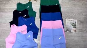 Bộ đồ tập gym yoga aerobic thể thao nữ bao gồm áo bra kèm mút quần đùi chất liệu thun dệt kim MẪU 1 BINSPORTS BN095