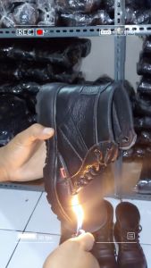 Sepatu Delta Boots Safety Kickers Kulit Treaking Touring Kerja Proyek Lapangan ujung besi - bisa bayar di tempat